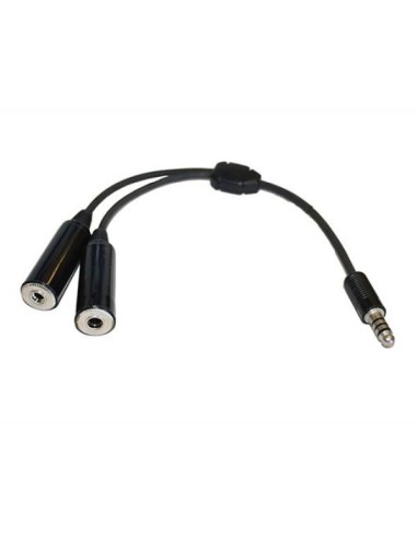 US NATO Helicopter Jack Headset adapter to General Aviation double Jack Female