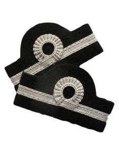 Galons d'épaules PNC Chef de Cabine 1 Barrette 5 mm Argent  Boucle Nelson