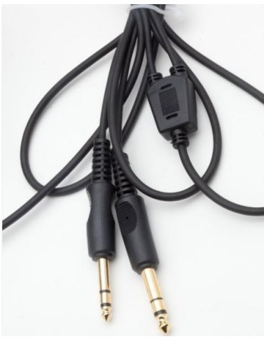 Replacement cable for aviation headset with dual jacks MONO