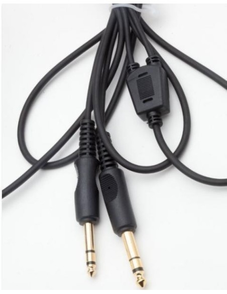 Replacement cable for aviation headset with dual jacks MONO