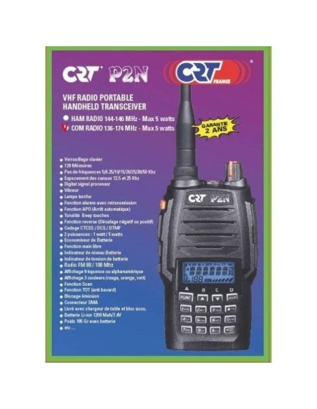 CRT P2N (Vol Libre 143,9875Mhz) Émetteur-Récepteur VHF (PRO) CRT P2N (Vol Libre 143,9875Mhz) Émetteur-Récepteur VHF (PRO)