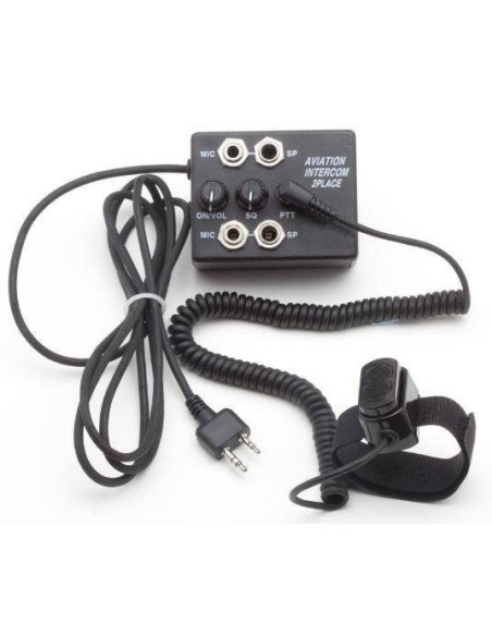 INTERCOM AVIATION 2 places Prise ICOM double jacks IC-A6 IC-A24 - PTT déporté INTERCOM AVIATION 2 places Prise ICOM double jacks IC-A6 IC-A24 - PTT déporté