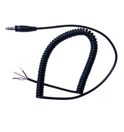 Replacement extensible spiral cable for helicopter headset with NATO US U-174/U plug