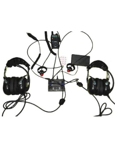AVIATION INTERCOM 2 pax KENWOOD molded double jacks - Wire PTT