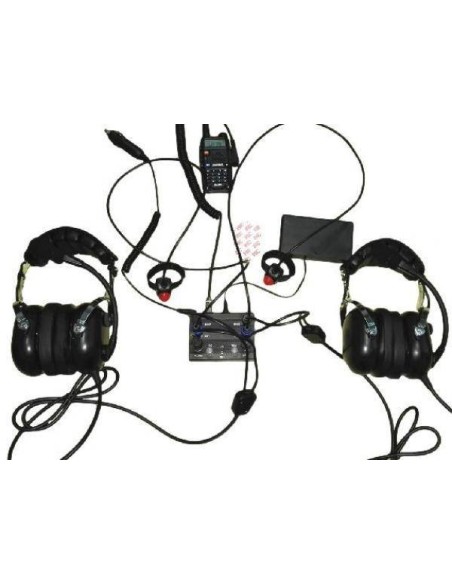 AVIATION INTERCOM 2 pax KENWOOD molded double jacks - Wire PTT AVIATION INTERCOM 2 pax KENWOOD molded double jacks - Wire PTT