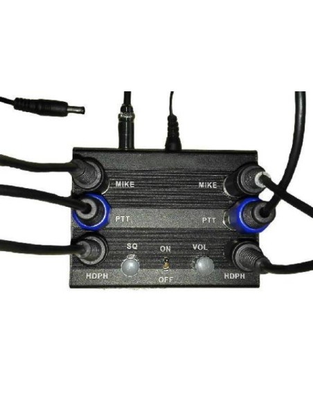 AVIATION INTERCOM 2 pax KENWOOD molded double jacks - Wire PTT AVIATION INTERCOM 2 pax KENWOOD molded double jacks - Wire PTT