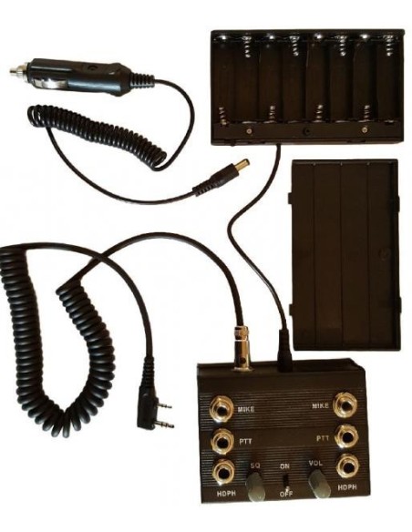 AVIATION INTERCOM 2 pax KENWOOD molded double jacks - Wire PTT AVIATION INTERCOM 2 pax KENWOOD molded double jacks - Wire PTT