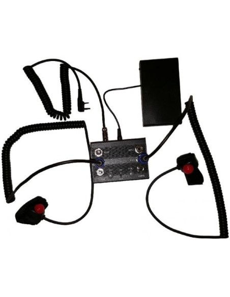 AVIATION INTERCOM 2 pax KENWOOD molded double jacks - Wire PTT AVIATION INTERCOM 2 pax KENWOOD molded double jacks - Wire PTT