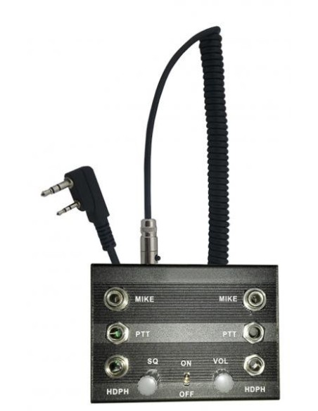 AVIATION INTERCOM 2 pax KENWOOD molded double jacks - Wire PTT AVIATION INTERCOM 2 pax KENWOOD molded double jacks - Wire PTT