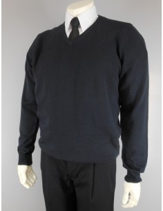 Pull-over coton col V manches longues Pilote et Personnel Navigant