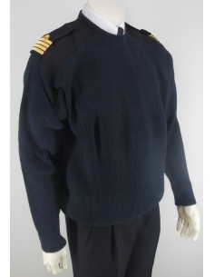 Pull-over Merinos Wool Round Neck Long Sleeves for Pilot and Cabin Crew