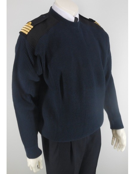 Pull-over laine mérinos col rond manches longues Pilote et Personnel Navigant Pull-over laine mérinos col rond manches longues Pilote et Personnel Navigant