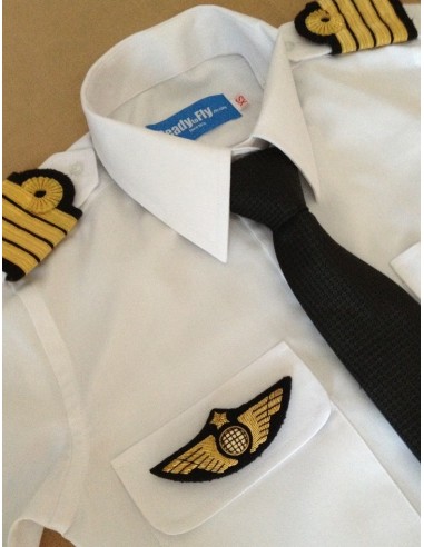 Chemise Pilote Femme « White Collar»  Manches Longues ou Courtes