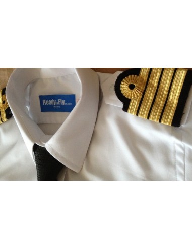 Woman Pilot Shirt « White Collar »  Long or Short Sleeves