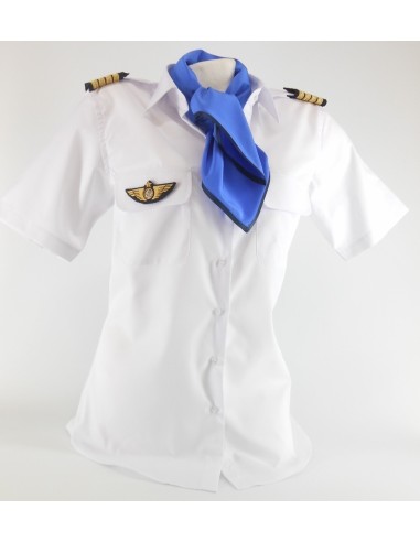 Chemise Pilote Femme « White Collar»  Manches Longues ou Courtes