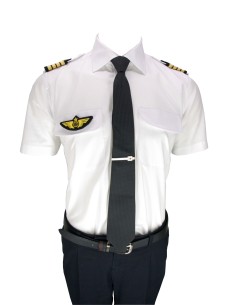 Chemise Pilote 100% coton SLIM FIT Manches Longues ou Courtes
