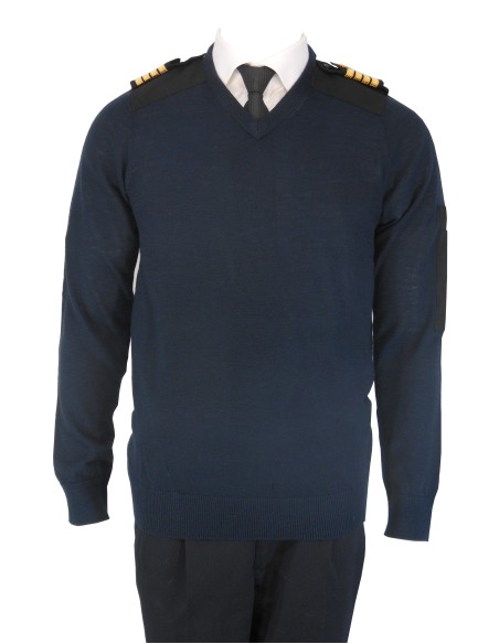 Pull-over Laine Léger Col V manches longues Pilote et Personnel Navigant