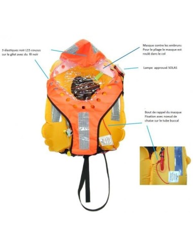 GILET DE SAUVETAGE AVIATION PILOT ADVANTAGE INOX Toutes Options avec Hood