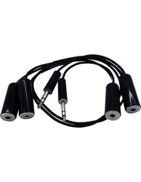 Adapter Extension Cable Y for Two Double Jacks Airplane Headset