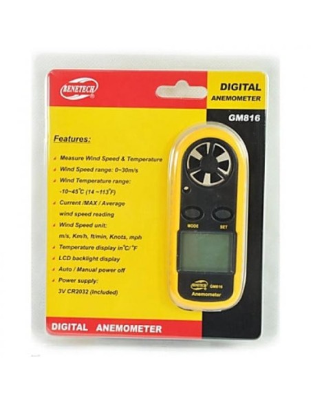 Anémomètre Numérique Vitesse du Vent Thermomètre Rectangle Anémomètre Numérique Vitesse du Vent Thermomètre Rectangle