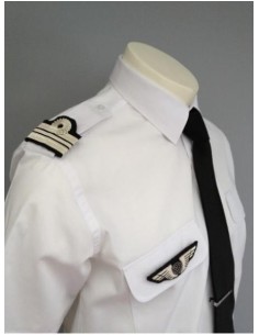 Galons d'épaules PNC Chef Argent 3 Barrettes 10- 5-10 mm Boucle Nelson 2