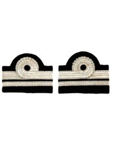 Galons d'épaules PNC Instructeur Chef de Cabine 2 Barrettes 10 et 5 mm Boucle Nelson Argent