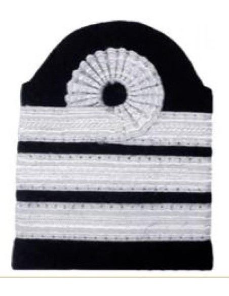 Galons d'Epaules PNC Officier Argent 3 barrettes avec boucle Nelson 