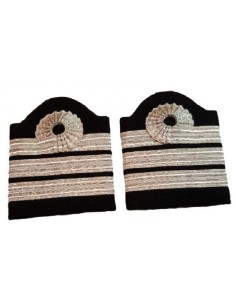 Epaulets CC - Cabin Crew Officer - 3 Silver Stripes - 10 mm - Nelson design