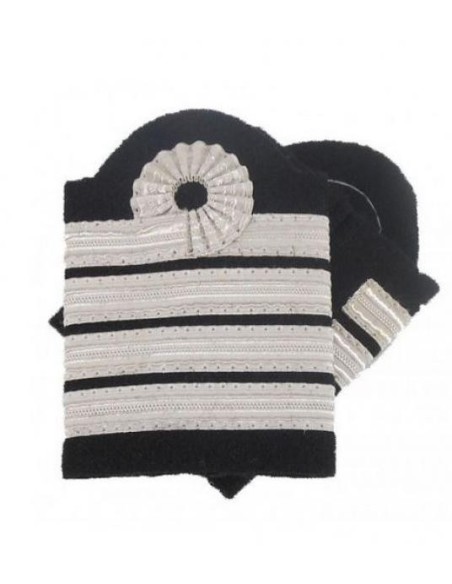 Galons d'Epaules PNC Argent 4 barrettes avec boucle Nelson Galons d'Epaules PNC Argent 4 barrettes avec boucle Nelson