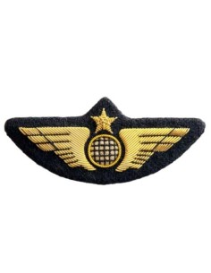 Aile de Poitrine Pilote Avion Dorée  sur Feutrine rigide découpée