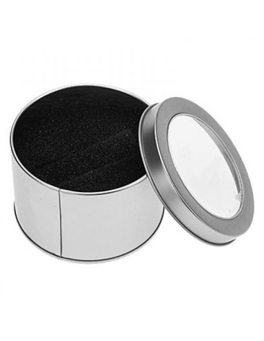 Metal Round  Display Box for Epaulets Belt and Watches - Silver