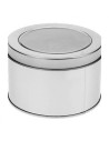 Metal Round Display Box for Epaulets Belt and Watches - Silver