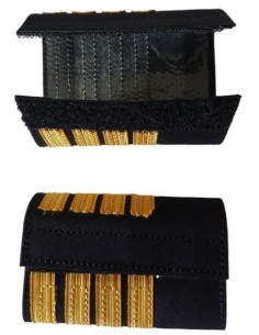 Luxury Epaulets 4 simple stripes - Gold - Classic with velcro fastener 2
