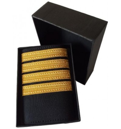 Luxury Epaulets 4 simple stripes - Gold - Classic with velcro fasteners