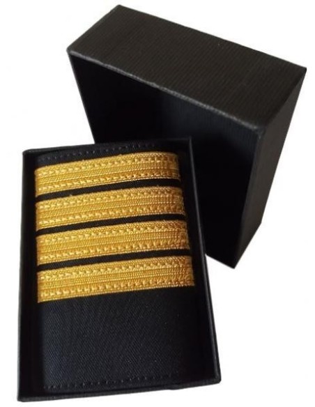 Luxury Epaulets 4 simple stripes - Gold - Classic with velcro fastener