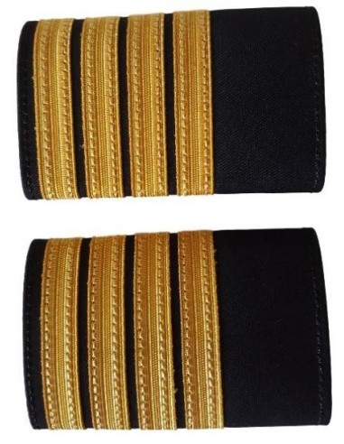 Galons LUXE d'épaules Or 4 Barrettes Simples C.D.B. Velcro