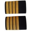 Luxury Epaulets 4 simple stripes - Gold - Classic with velcro fasteners