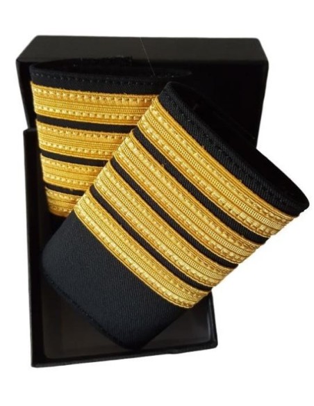 Luxury Epaulets 4 simple stripes - Gold - Classic with velcro fastener