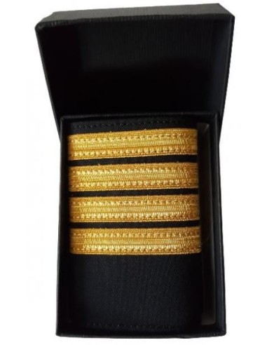 Luxury Epaulets 4 simple stripes - Gold - Classic with velcro fastener
