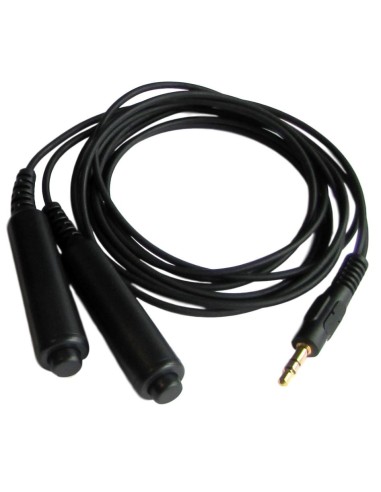 Adaptateur 2 Casques Prise ICOM - 4 Jacks Femelle Aviation Générale 2 PTT