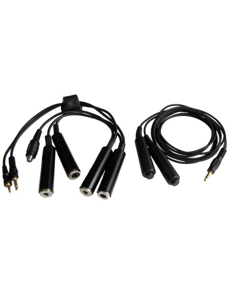 Adaptateur 2 Casques Prise ICOM - 4 Jacks Femelle Aviation Générale 2 PTT