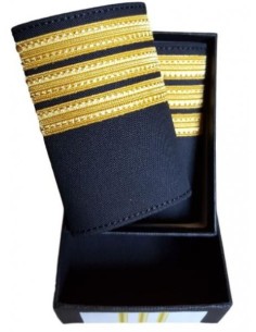 Luxury Epaulets 4 simple stripes - Gold - Classic with velcro fastener