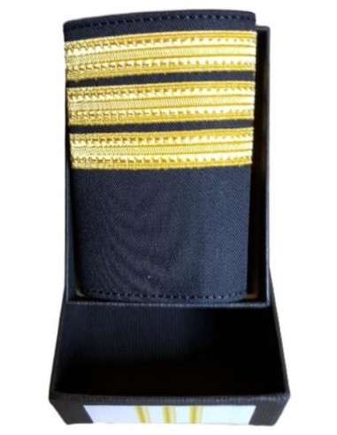 Luxury Epaulets 4 simple stripes - Gold - Classic with velcro fastener