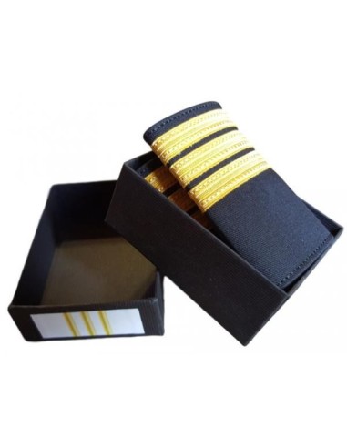 Luxury Epaulets 4 simple stripes - Gold - Classic with velcro fastener