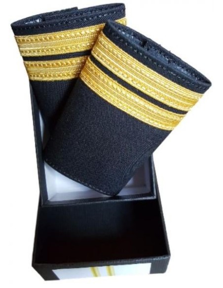 Luxury Epaulets 4 simple stripes - Gold - Classic with velcro fastener