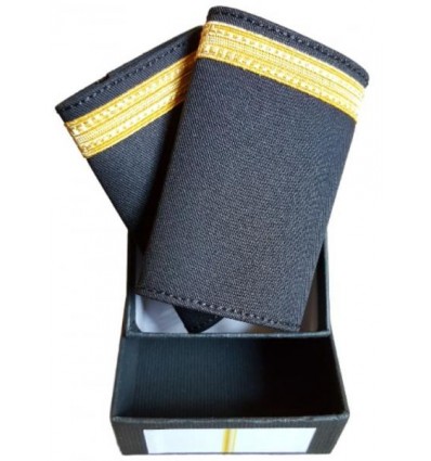 Luxury Epaulets 4 simple stripes - Gold - Classic with velcro fastener