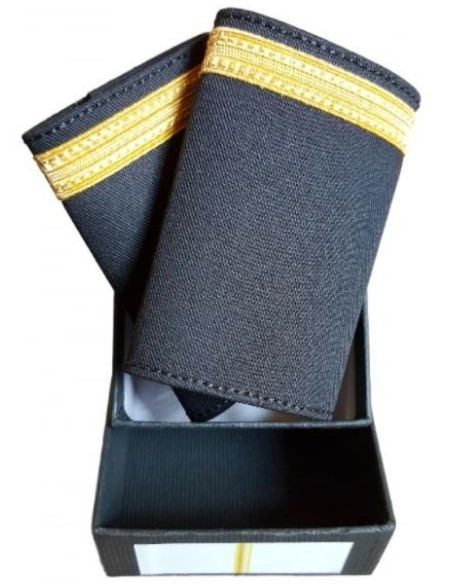 Luxury Epaulets 4 simple stripes - Gold - Classic with velcro fastener