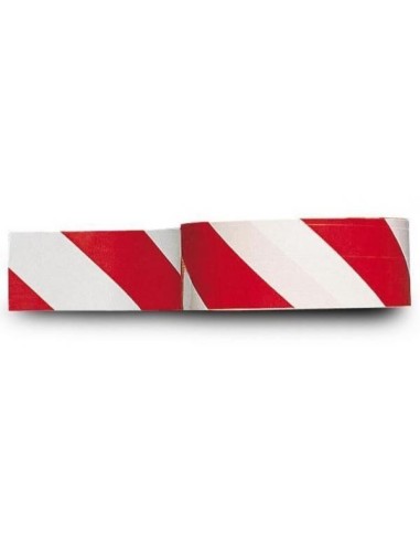 Rouleau de Rubalise Rouge Blanc. 100 m par 50 mm