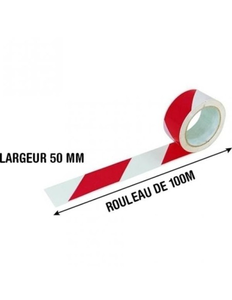 Rouleau de Rubalise Rouge Blanc. 100 m par 50 mm (A FINIR) Rouleau de Rubalise Rouge Blanc. 100 m par 50 mm (A FINIR)