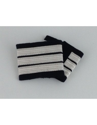 Epaulets CC - Cabin Crew Officer - 3 Silver Stripes - 10 mm